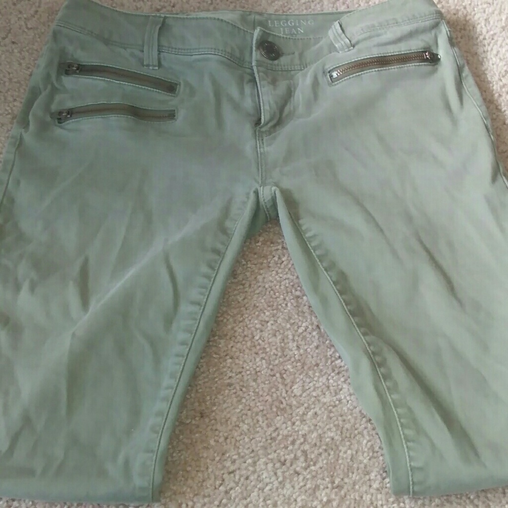 Suede skinny jeans